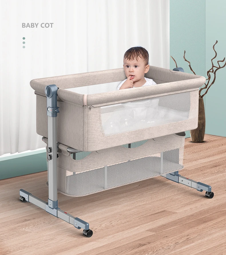 Высококачественная двухслойная детская кроватка LSW, прикроватная кровать для новорожденных, складная сборка, регулируемые детские кроватки