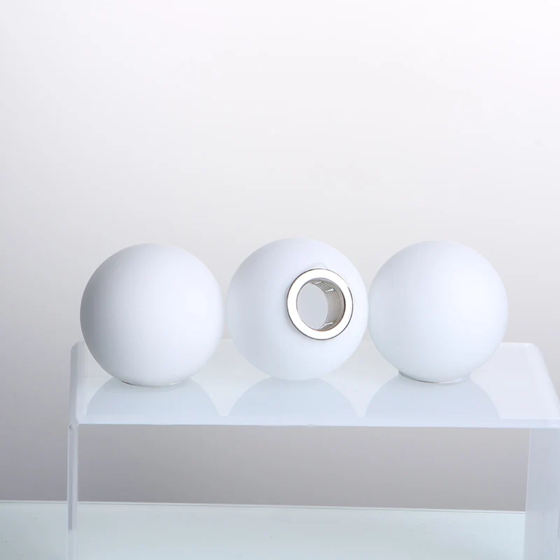 6cm dia Small Modern Industrial French Design G9 Thread Metal Home Decor Chinese Asian Lighting Accessory Matte White Acid Glass