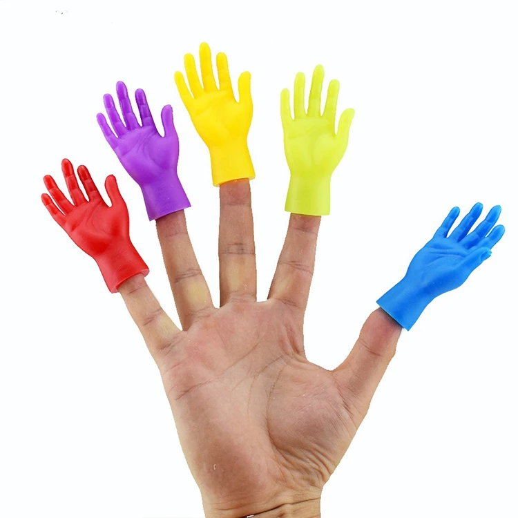 Novelty Colorful Five Fingers Open Palm Finger Puppet Five Colors Left and Right Small Finger Cover Model Handpuppet