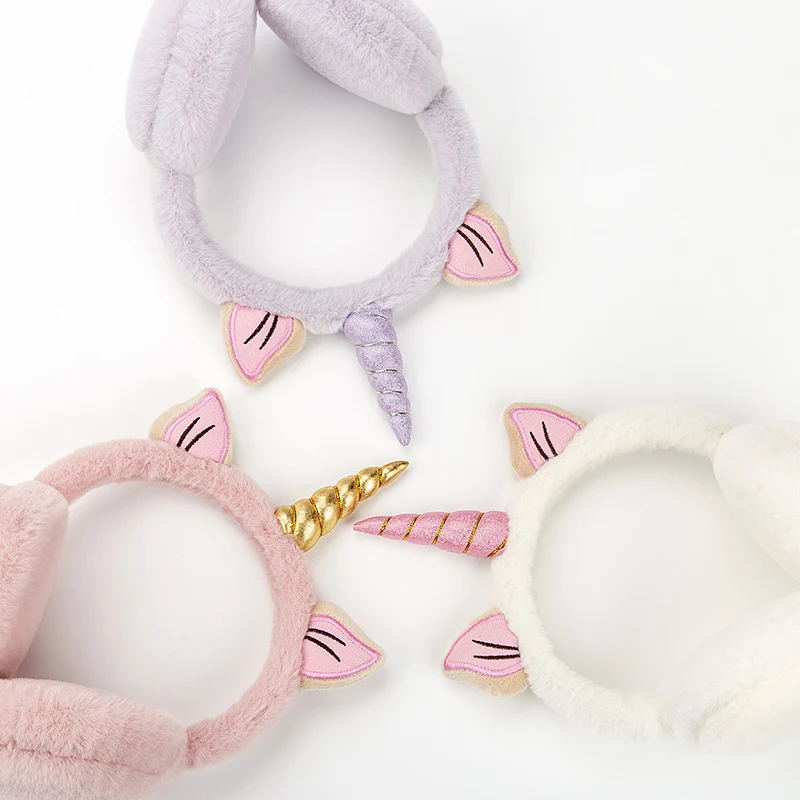 
High Quality Unicorn Earmuff Plush Ear Warmer for Kids Girls Cute Fluffy Ear Protection 