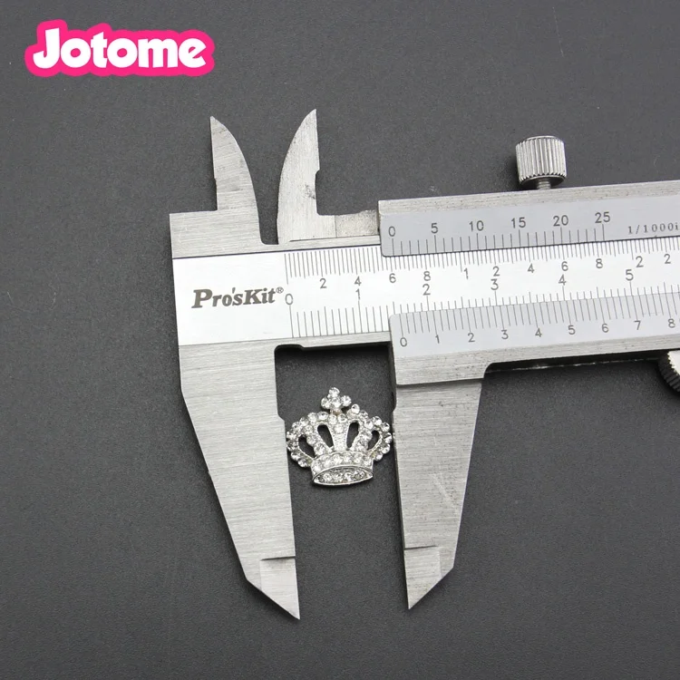 Crystal Metal Crown Shape Rhinestone Buttons for Kids Girl Rhinestone Embellishment Flat Back Button