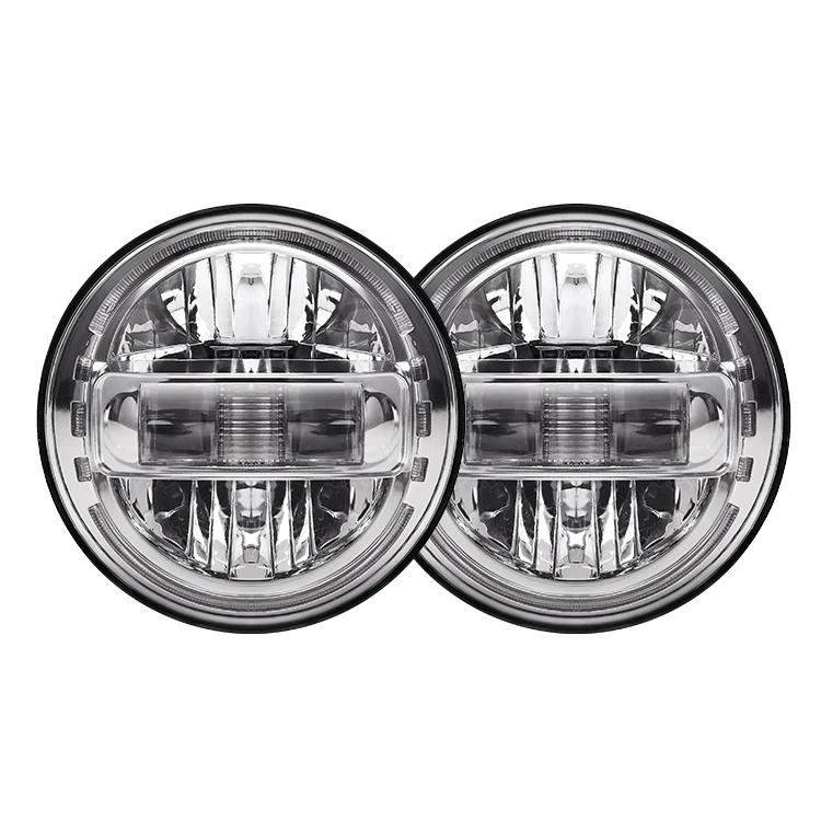 Ultra-bright black headlamp DOT 7 inch round led headlight with adapters for Jeep Wrangler JL JK