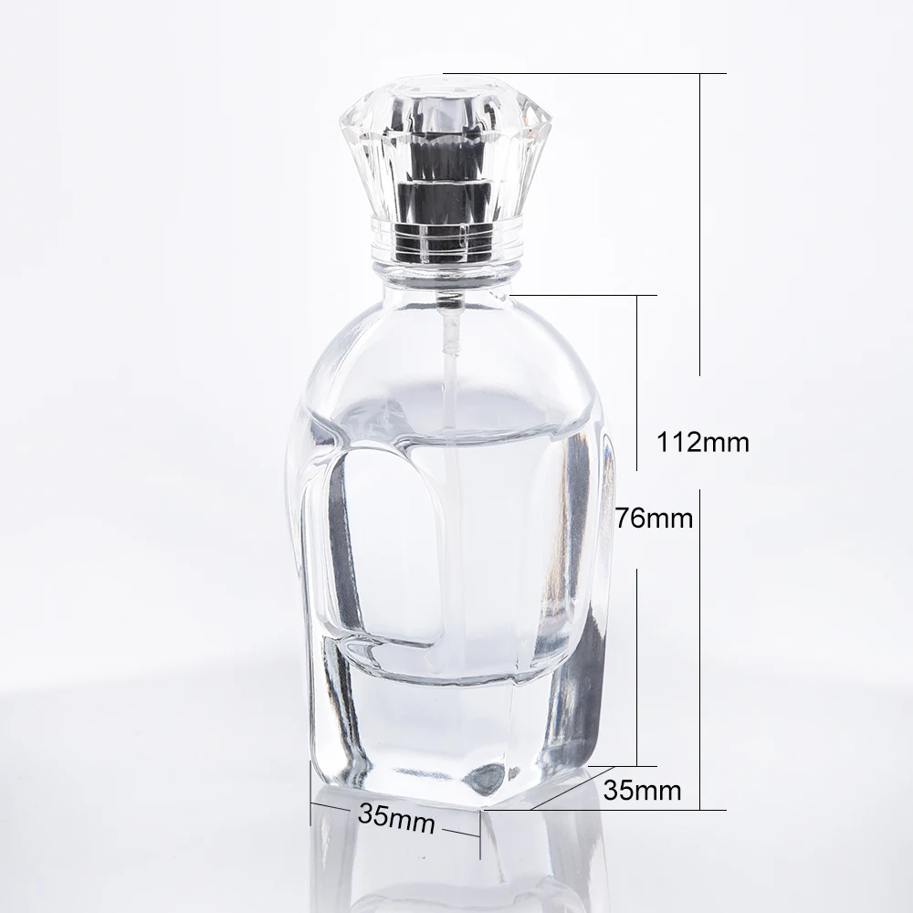 Perfume glass bottles with crimped cap atomizer and luxury surlyn cover and for Ready To Ship