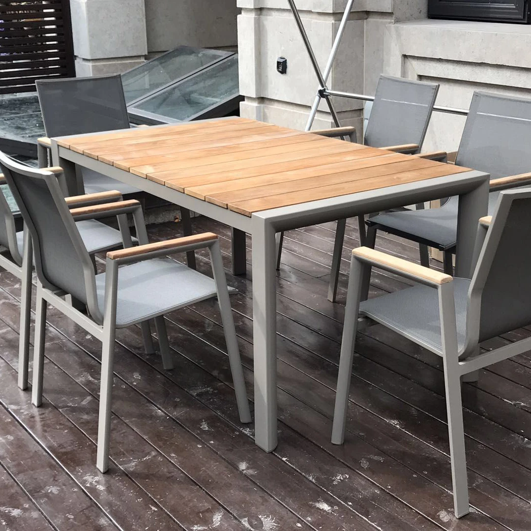 Wholesale Outdoor Rectangle Teakwood Top Dining Long Banquet Party Tables