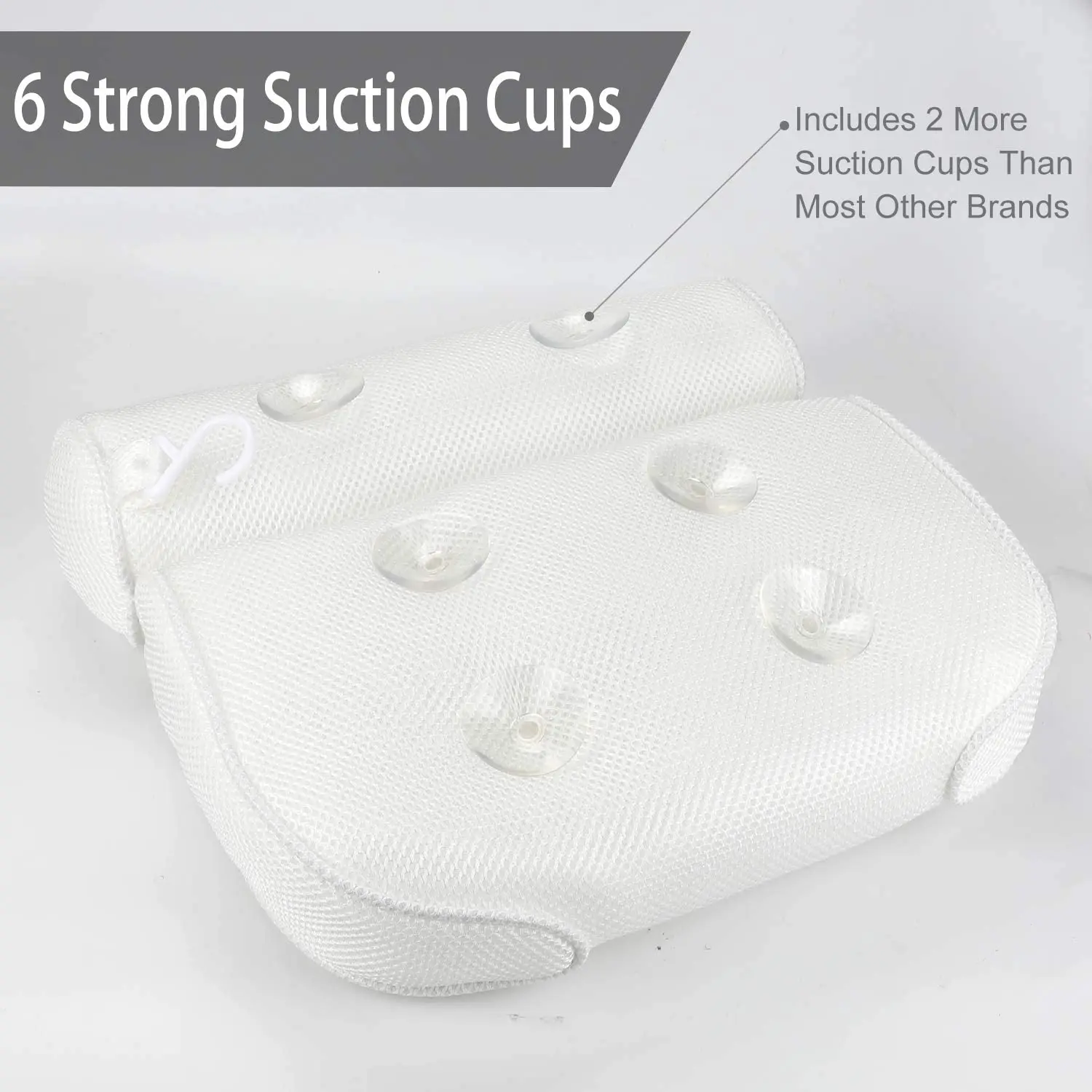 Bath Pillow 4D with 7 Non Slip Suction Cups neck and back massage
