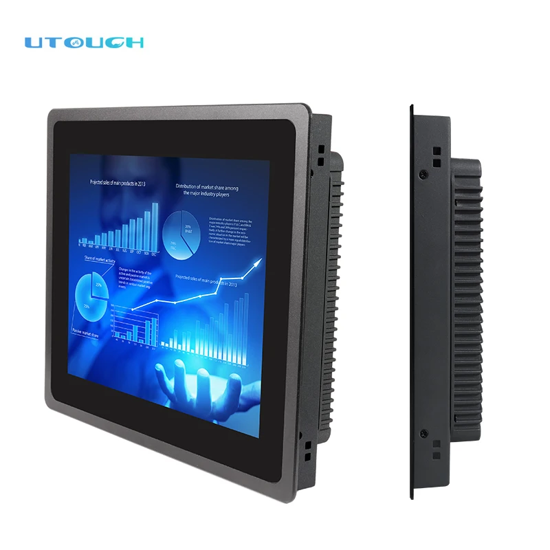 19 inch IP65 dust-proof waterproof embedded capacitive industrial touch screen panel pc monitor