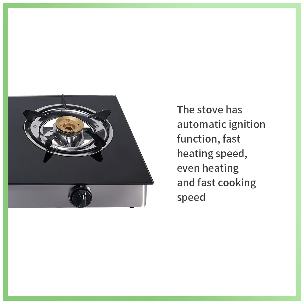 Gas Stove 2 Burner Propane Portable Auto Ignition Gas Cooktop LPG with Tempered Glass for Indoor Outdoor Kitchen