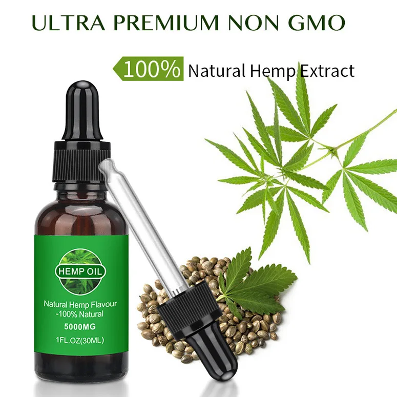 100% Natural Pain Relief Organic HEMP seed Oil for massage SPA reduce stress anxiety 30ml 5000mg