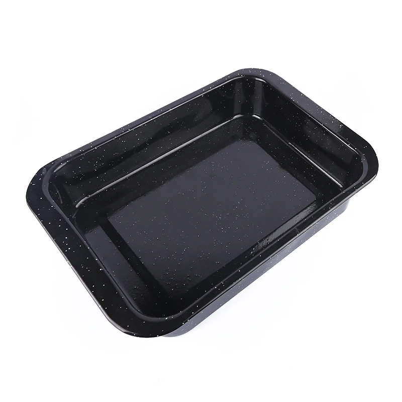 Black enamel baking microwave oven available metal baking tray pan good sale baking pan square