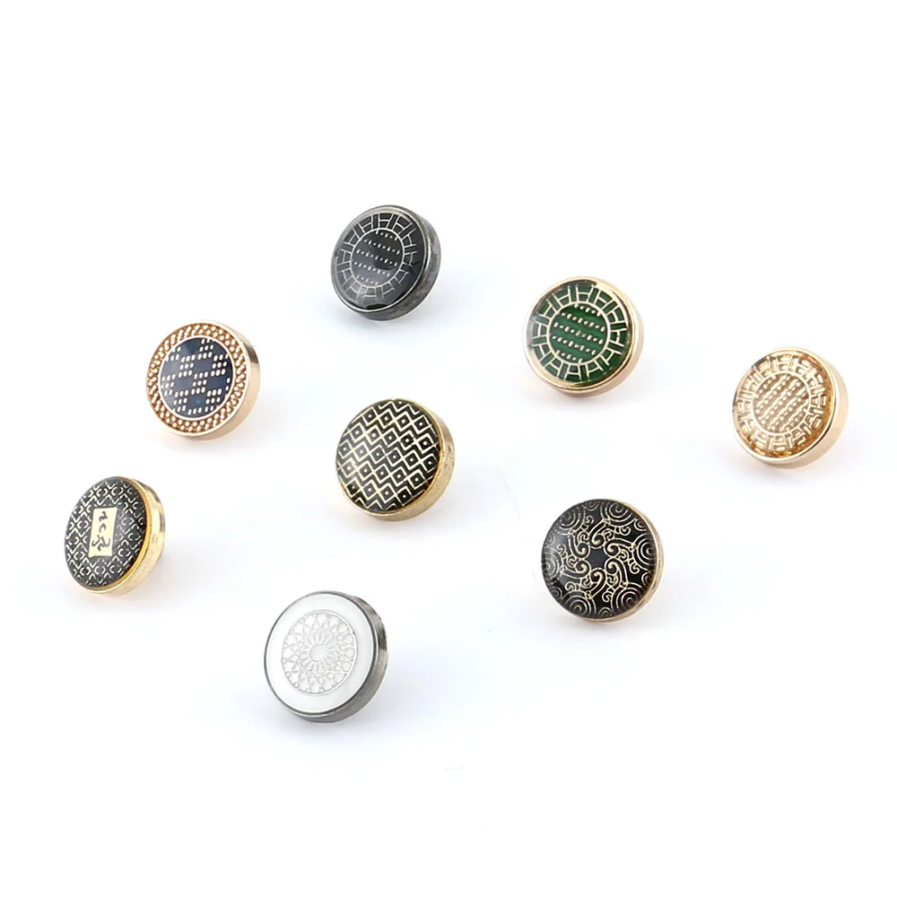 Wholesale Decorative Abaya Design Round Button Bag Cloth Zinc Alloy Cover Custom Logo Metal Thobe Press Button Snap for Clothes