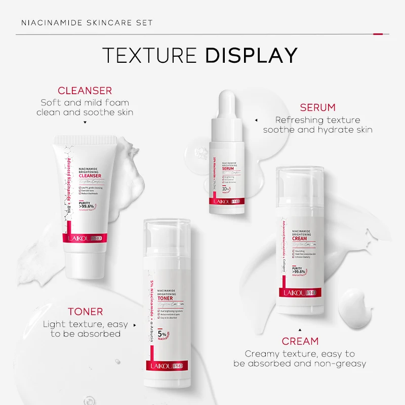LAIKOU Private Label Skin Care Sets Retinol Niacinamide Care Skincare Set Revitalizing Whitening Facial Kit
