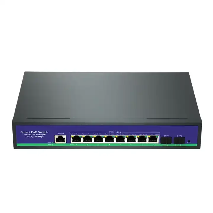 High-quality 8-port PoE switch Two SFP optical ports on the 120W power supply management PoE switch