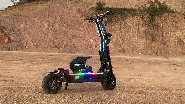 Foldable High Speed 72V E-Scooter 30-100Ah 13inch 14inch Fat Tire 8000W 10000W 15000W Electric Dual Motor Scooter