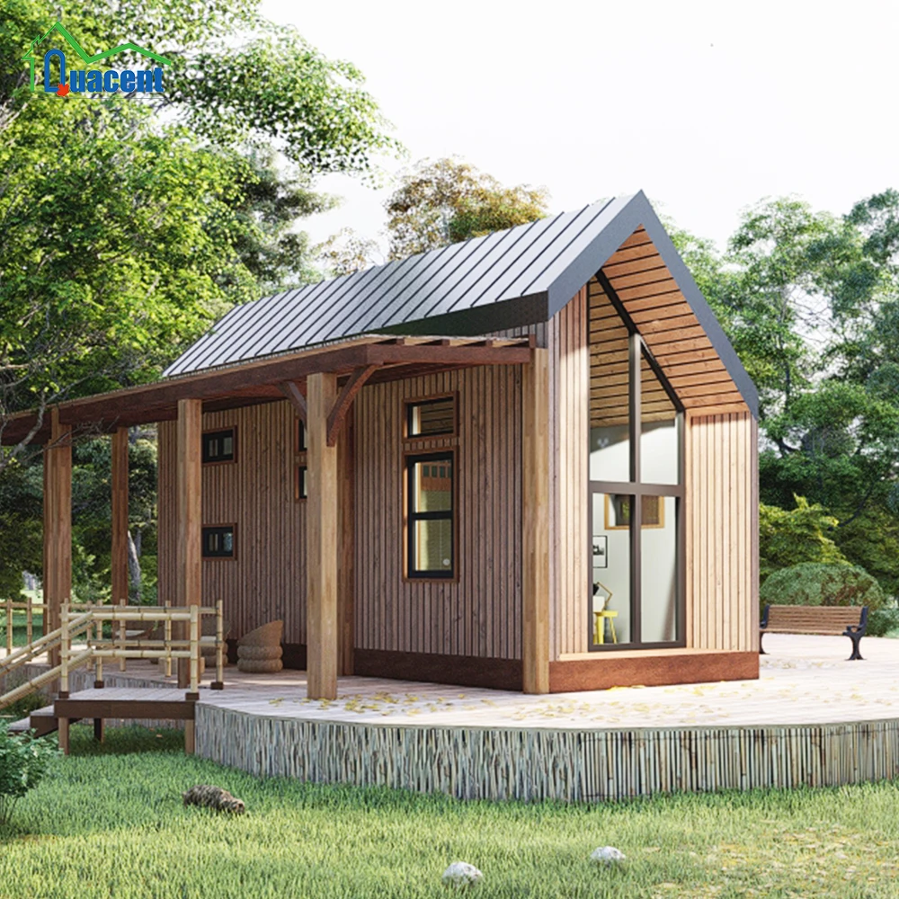 Ready Made To Ship Cheap Price Modular Modern A Frame Wooden Small Mini Prefabricate Cabins Garden Homes Tiny Prefab House Villa