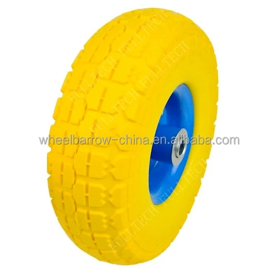 Polyurethane Foam Wheel solid puncture proof wheelbarrow wheels 3.50-8 4.00-8 with rolling bearing
