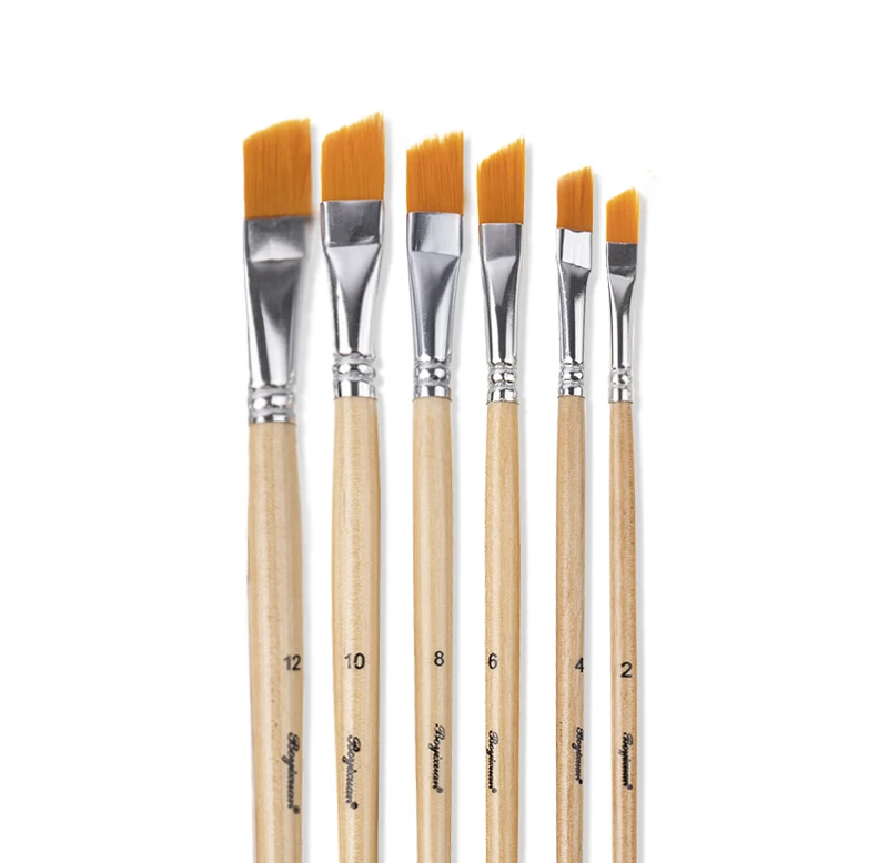 High quality nylon wool brush with wooden handle for watercolor acrylic oil painting brush tools