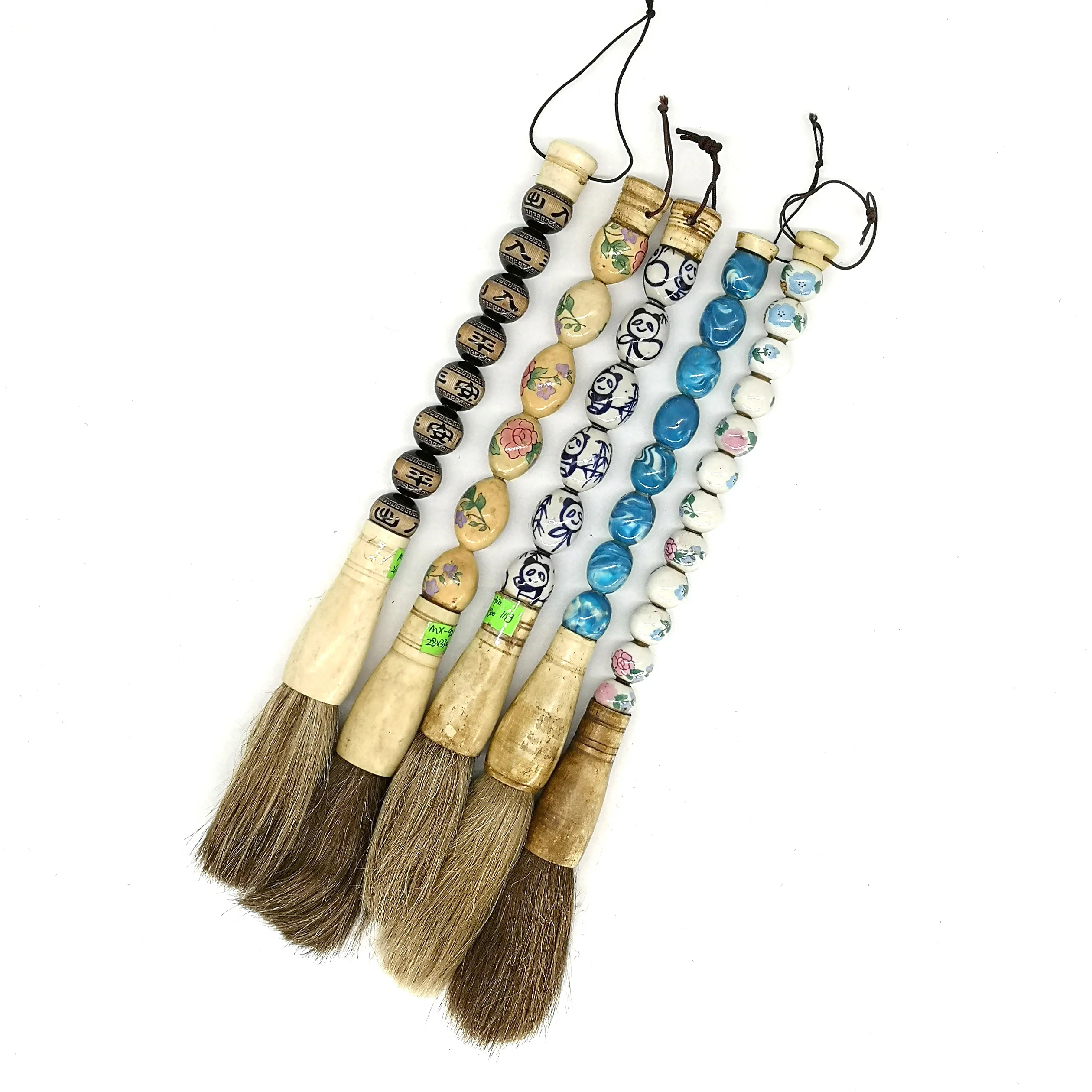 Natural jade stone handle Chinese decorative calligraphy writing brushes