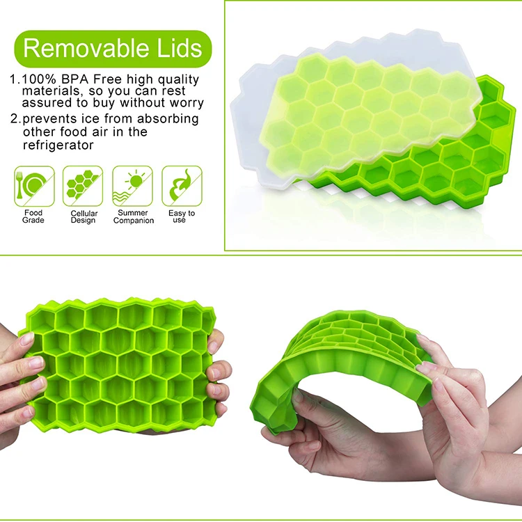 Convenient Reusable Mold  Polygonal Shape Silicone Ice Mold Ice Cube Tray