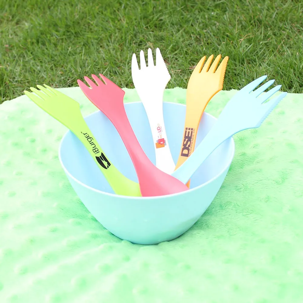  Оптовая продажа пищевой кемпинг Spork Пластиковые Путешествия с