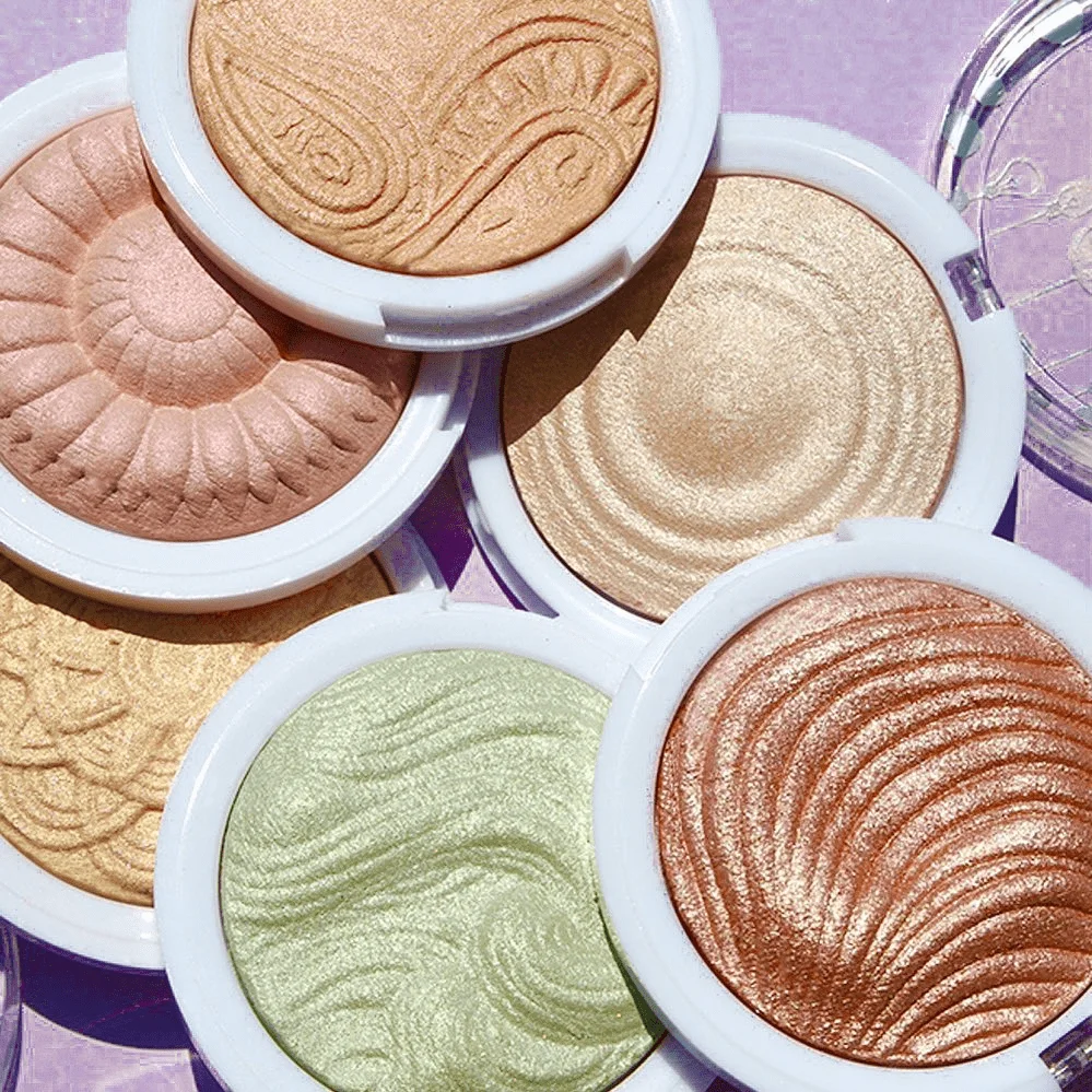 Custom Logo 12 Colors Diamond Glow Baked Face Highlighter Palette Glitter Private Label Pressed Powder Highlighter Palette