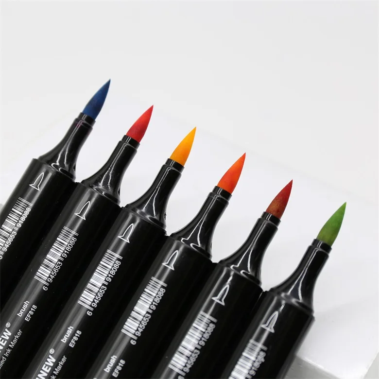 Factory Wholesale Cheap Brush Marker Pen 40 Colors Sets Bag Packing