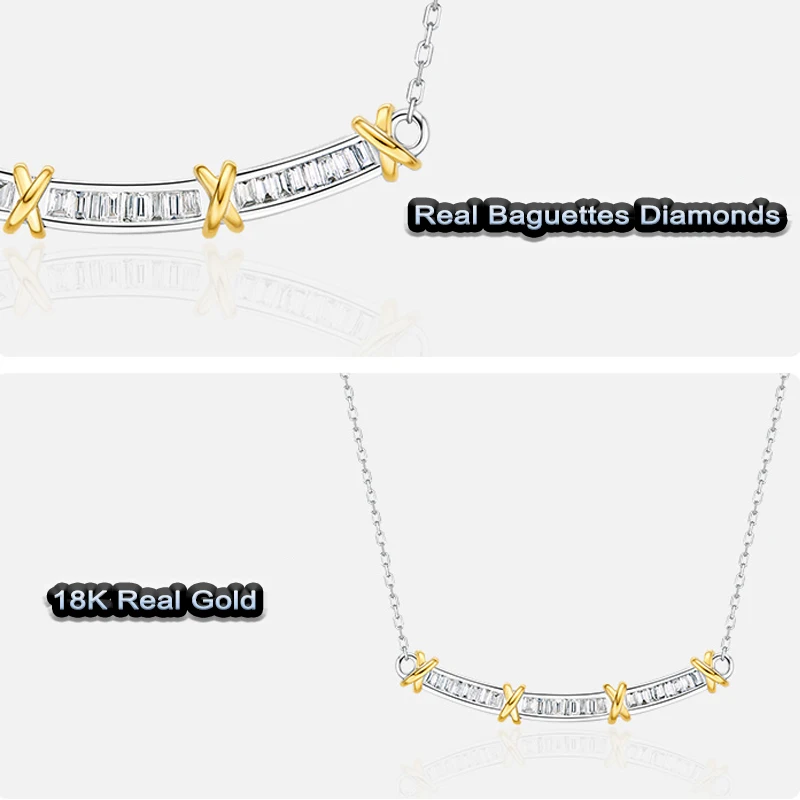 BAROLI latest inspirational designs fashion jewelry 14k 18k solid gold minimalist diamond necklace for women