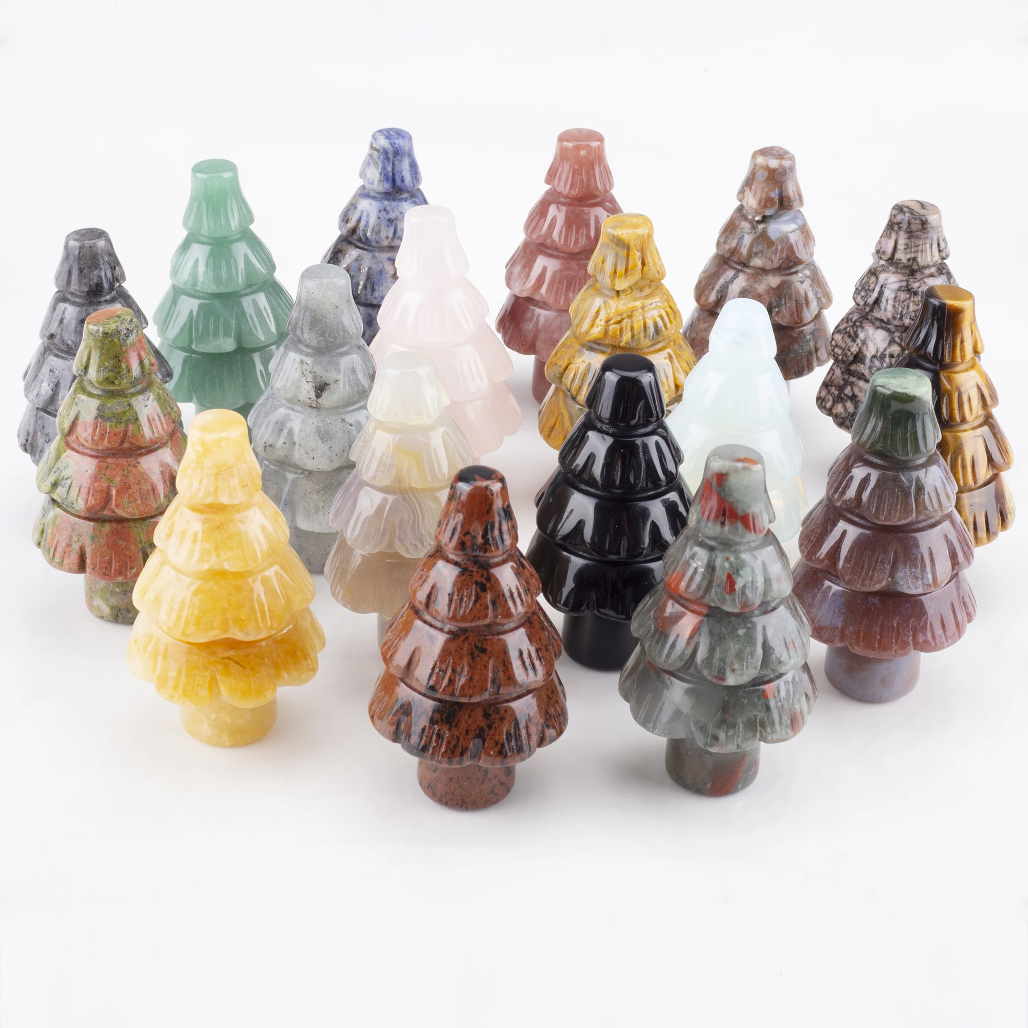 Small Night Light Home Creative Student Girl Christmas Gift Jade Christmas Tree Carved Crystals