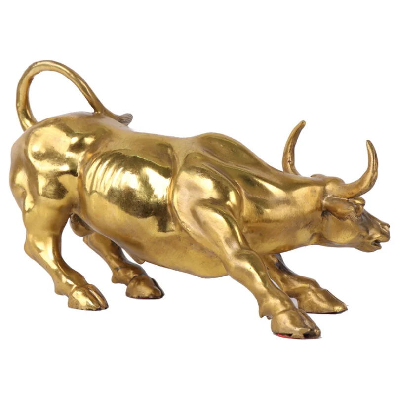  Латунная настенная уличная Статуэтка ярого быка OX статуэтка с зарядкой статуя на рынке домашний и офисный декор
