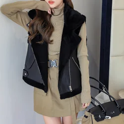 2022 Real leather Sleeveless Woman jacket wool Fur Jacket Leather Coat with Women Woolen Wholesale factory direct spot