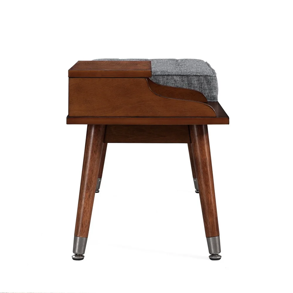 Modern Magazine rack and Cushioned Seat Telephone Bench