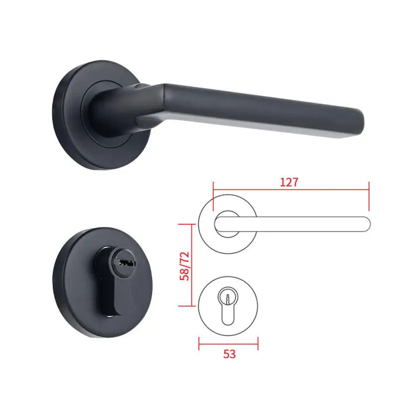Modern Minimalist Design Door Pull Handle High-Gloss Surface Treatment Security Door Handle Silent Design Door Handle Lock