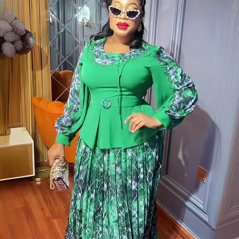 Высококачественное Африканское церковное платье большого размера новая длинная юбка тистоль куртка из двух частей темпераментные платья