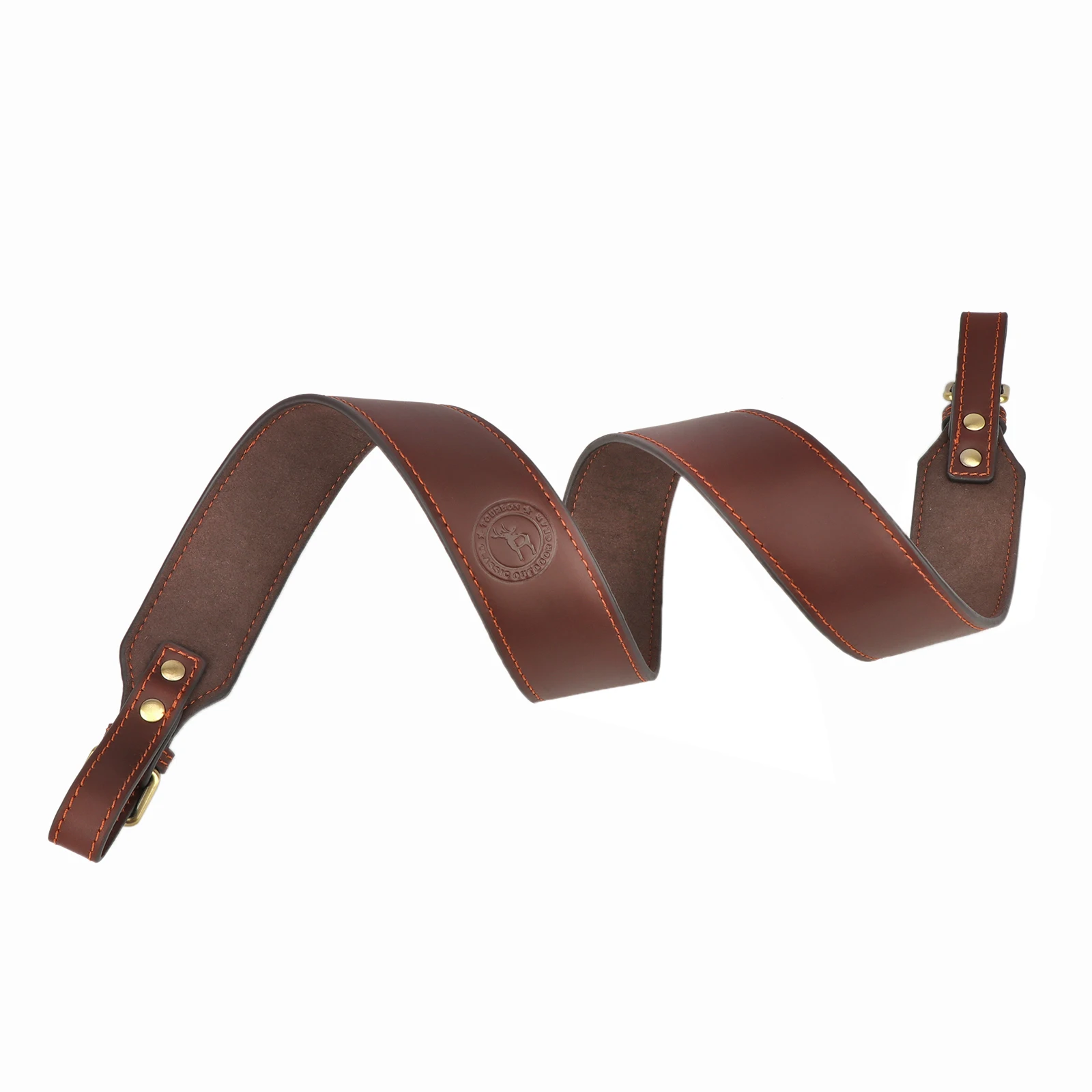 BSCI Factory Leather Gun Sling Leather Shoulder Carrying Strap for Outdoor Sports