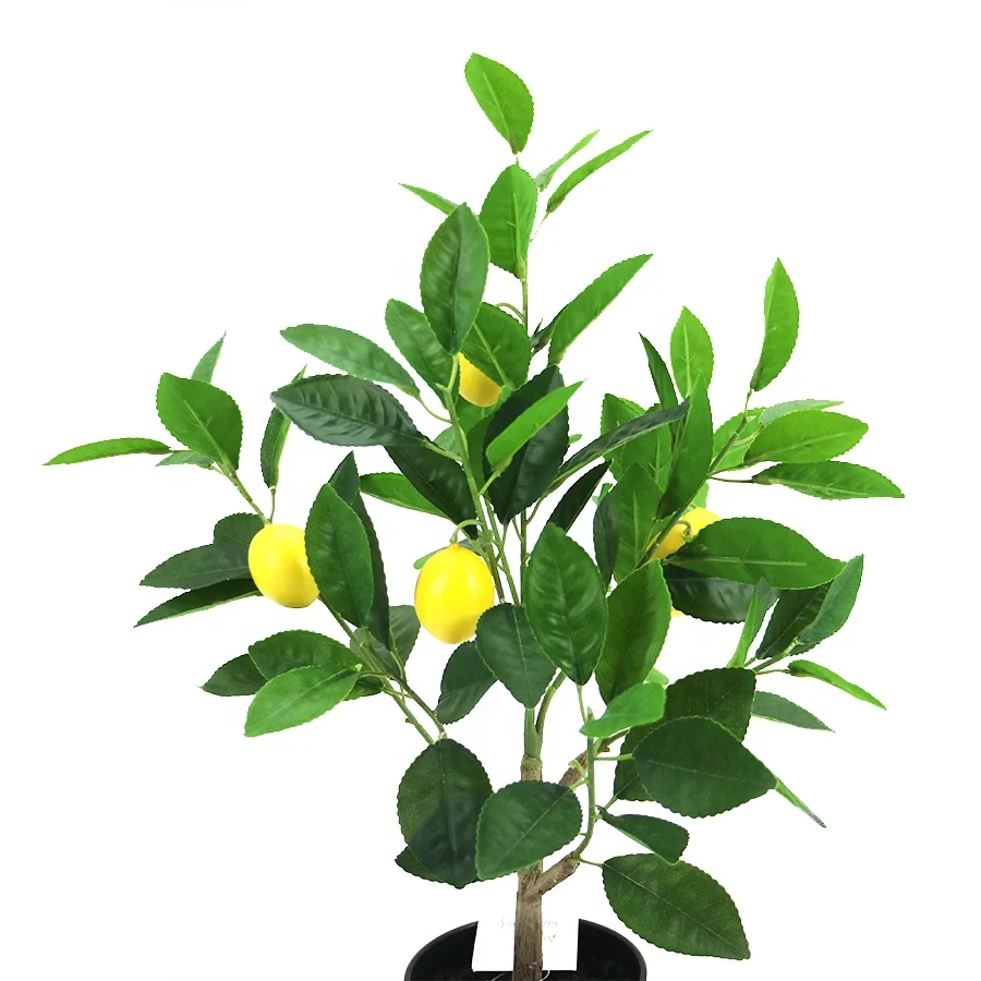 Wholesale 55cm high artificial lemon tree with plastic pot for home decoration