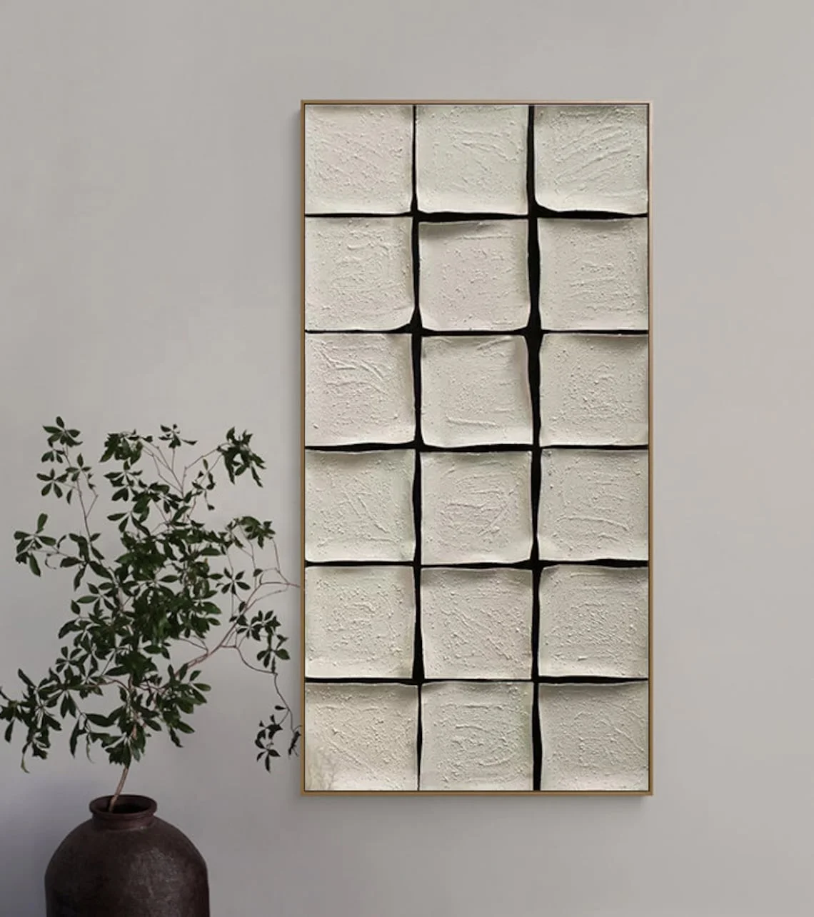 abstract paintings and wall arts home decor 2024 Black and White Wabi Sabi Style oil painting living room decor artwork