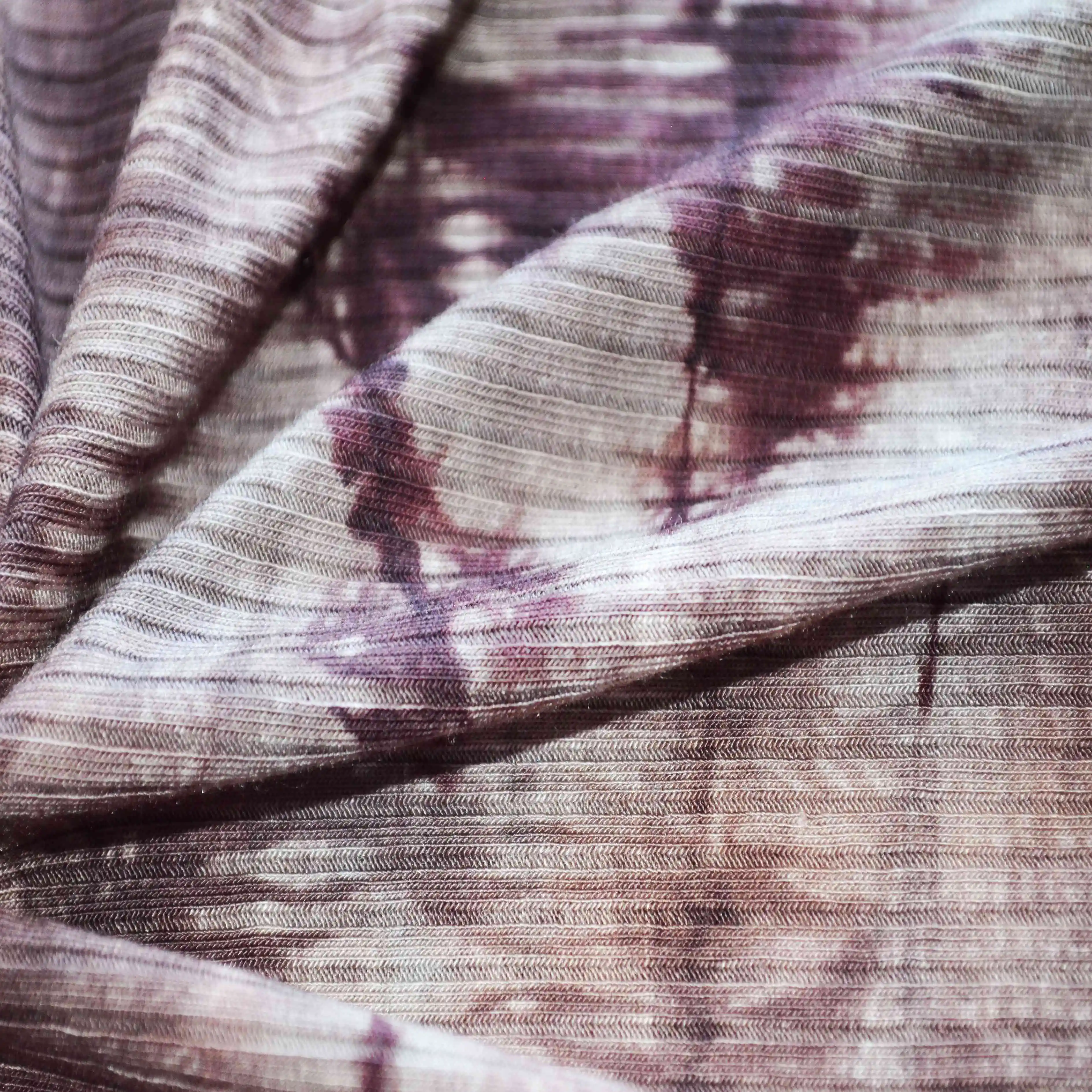 
95%viscose (siro) 5%spandex 4*2 rib tie dye version fabric for garment 