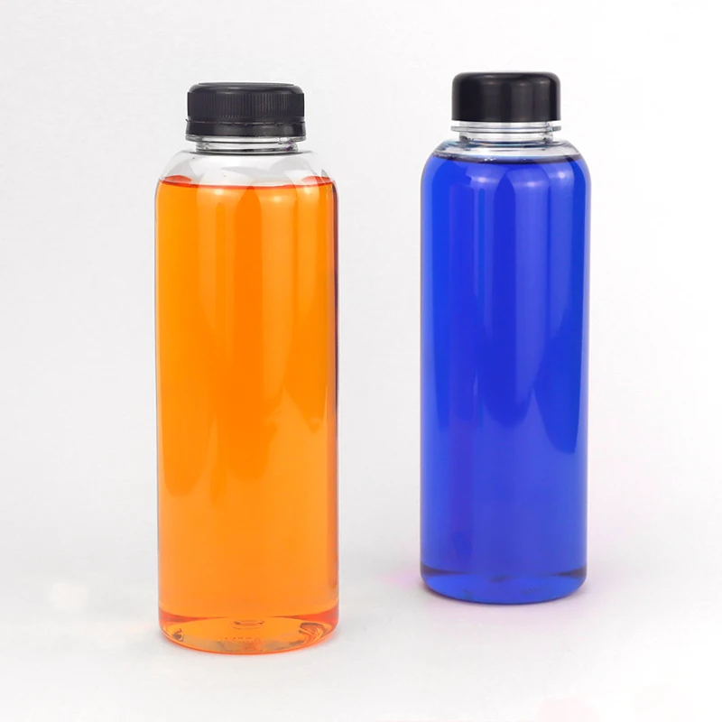 Custom 120ml 200ml 12oz 8oz 4oz Flat Clear Square Shape Plastic PET Juice Drinking Bottle With Cap