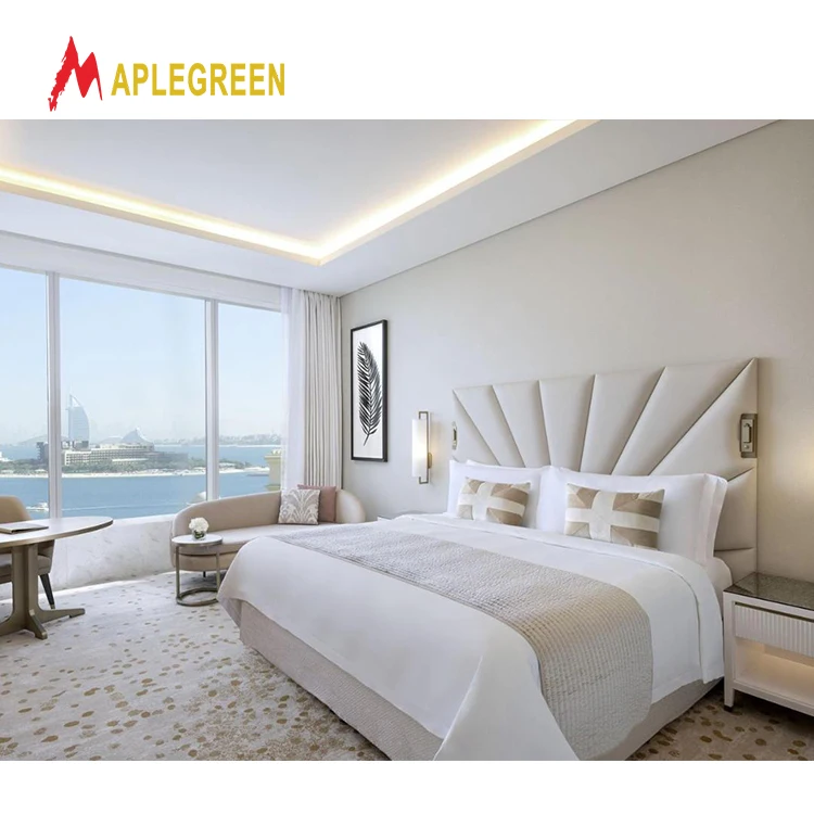 Luxury 5 Star Modern Design Solid Wood Hotel Furniture Supply Dubai Hotel Bedroom Furniture Set