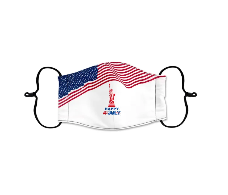 
3D Printing Reusable Washable Customized Logo 100% Polyester Independent Day Flag Mask 