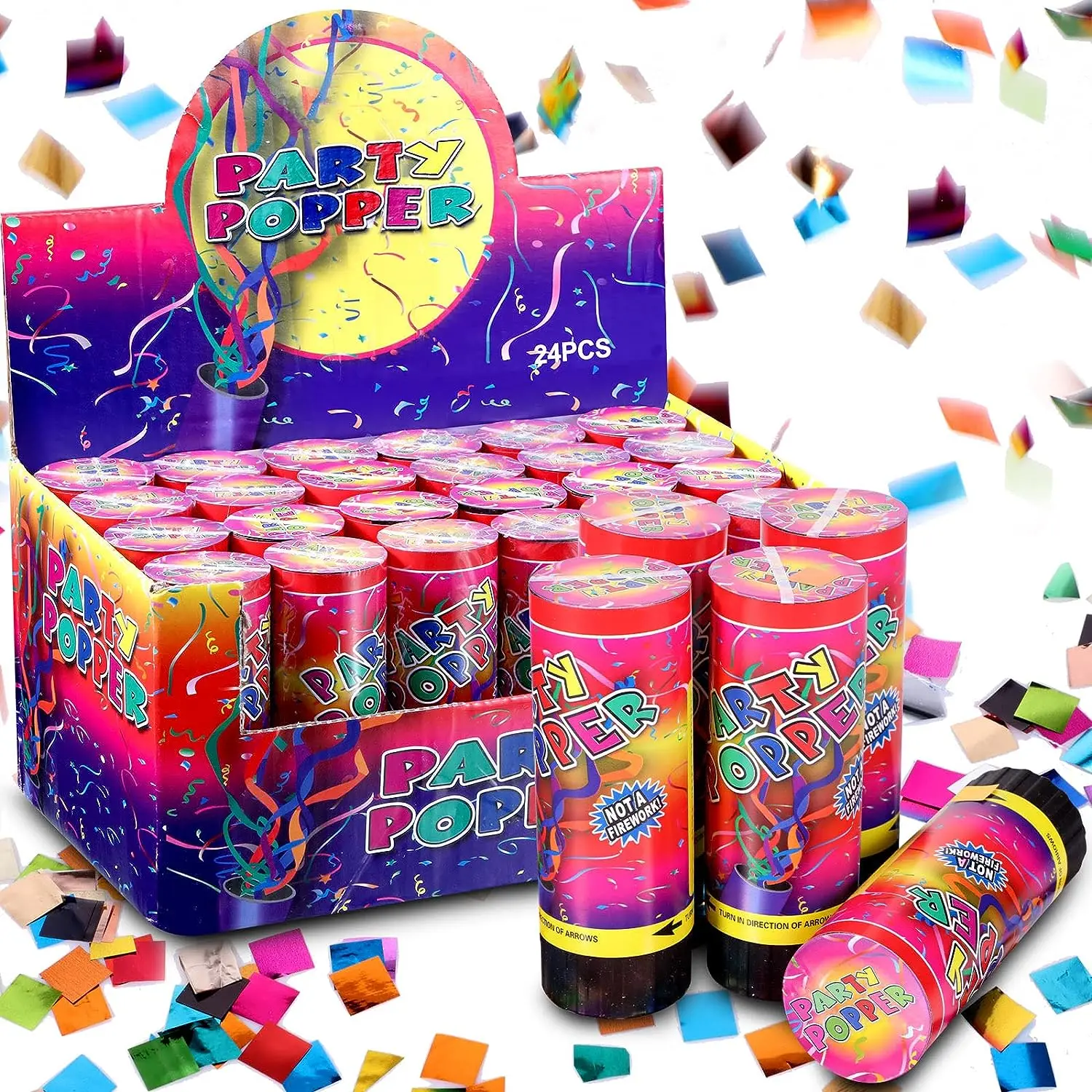 6 inch round filler birthday party supplies mini small Spring confetti cannon