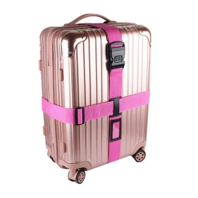 Wholesale Nylon Buckle Strap Suitcase Belt Fastener Hook and Loop Luggage Strap Customized Logo Opp Bag Durable Travel Suitcase