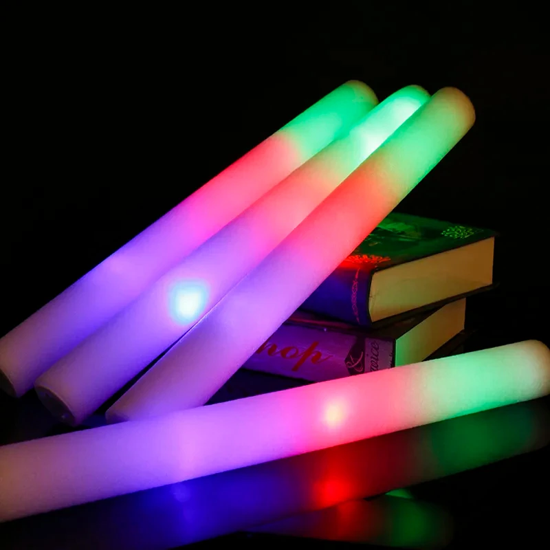 New Arrival Bulk Colorful RGB LED Glow Sticks Cheer Tube for Christmas Easter Bar Party Birthday Wedding Supplies