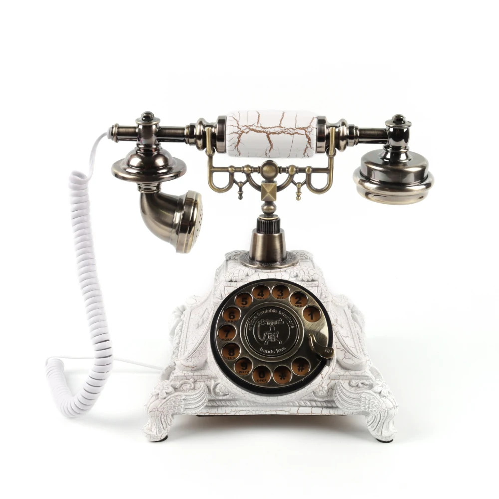 Cheeta 8305 white color Antique telephone Audio Guest Book Telephone recording Telephone for Wedding