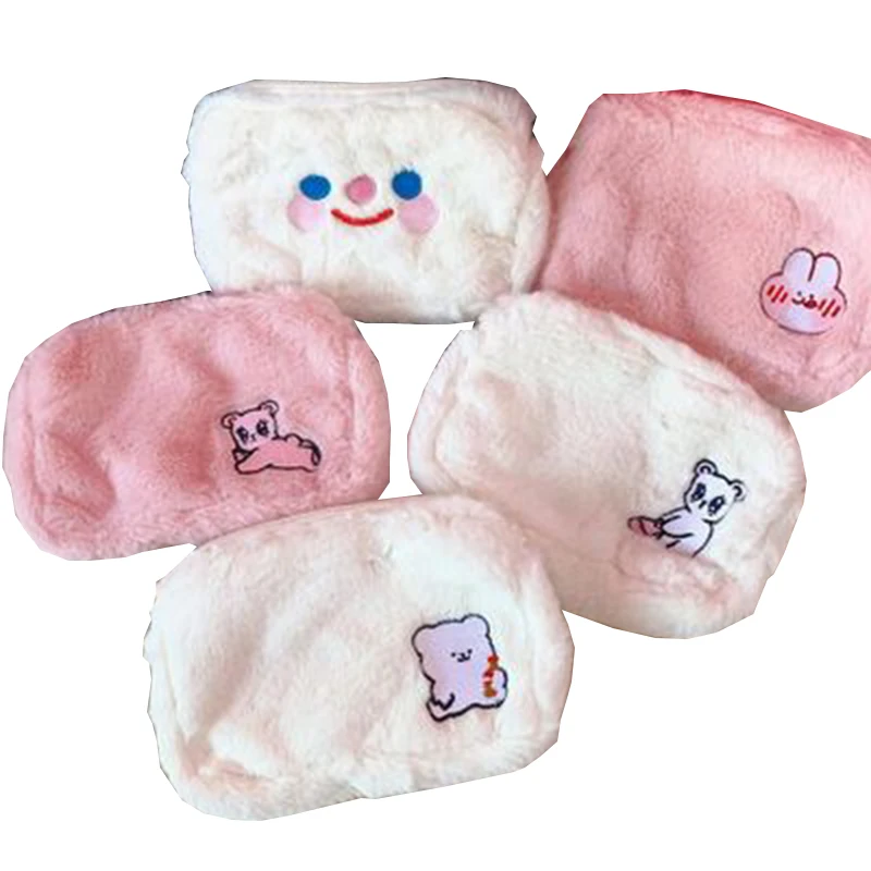 Felt Pen Holder Bags Animal Case Storage Cosmetic Makeup Bag Plush Stationery Pouch