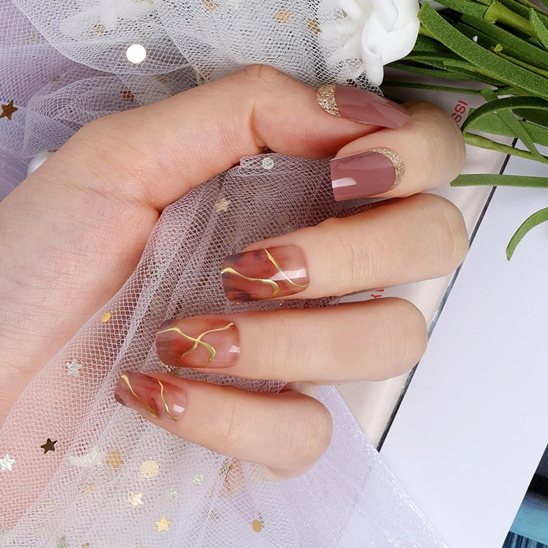 УФ гелевая наклейка для ногтей корейский новый дизайн стойкая полуотвержденная УФ-Гелевая наклейка для ногтей