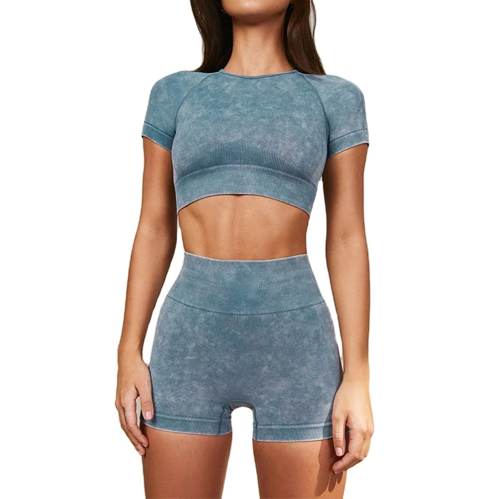 Fast Delivery Time Classic Round Collar 2 Piece High Waist Butt Lift Leggings Bra Yoga Suit Sport Wear