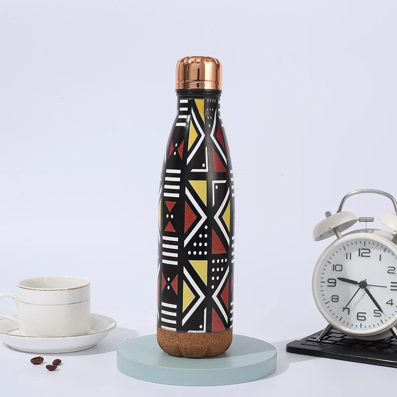 500ml Cola Shaped Sports Water Bottle 304 Stainless Steel Thermos Coffee Flasks Vacuum Drink Bottles With Cork Bottom
