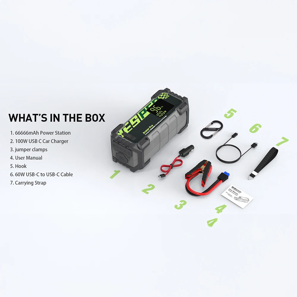 Yesper Armor pro model LiFePO4 Portable Power Station portable car power bank 240Wh fast charge for outdoor camping