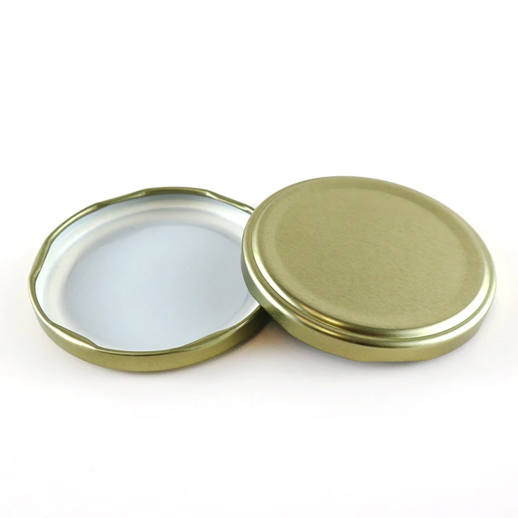Cheap 38mm 43mm 53mm 58mm 63mm 70mm 82mm Light Gold Metal Tin Cap/ Lid Tinplate Twist Off Lid