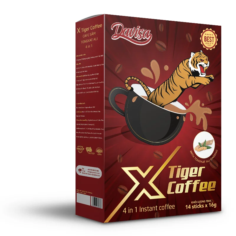 X tiger Instant coffee with Tongkat Ali Ginseng Men power Energy coffee Private label